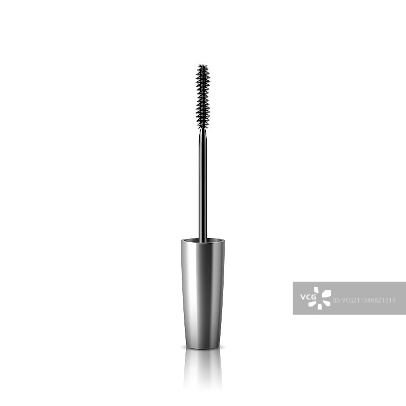 白色背景下的逼真睫毛膏刷图片素材