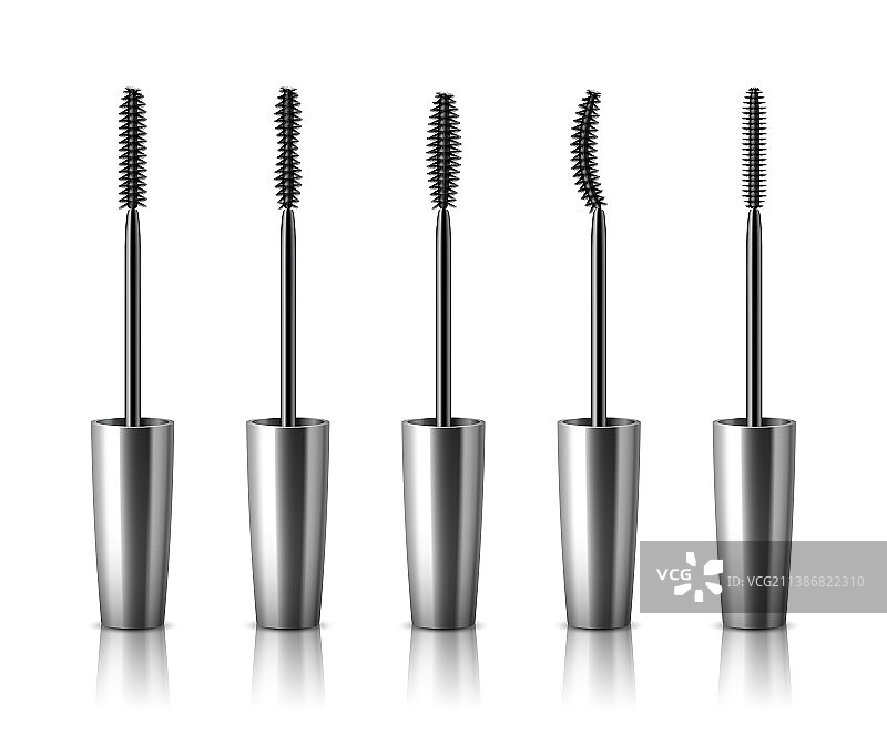 逼真黑色塑料睫毛膏刷图片素材