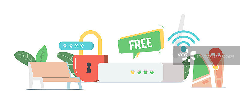 免费无线网络区域路由器密码锁图片素材