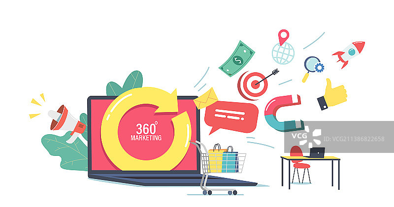 带有旋转功能的360度营销概念笔记本电脑图片素材