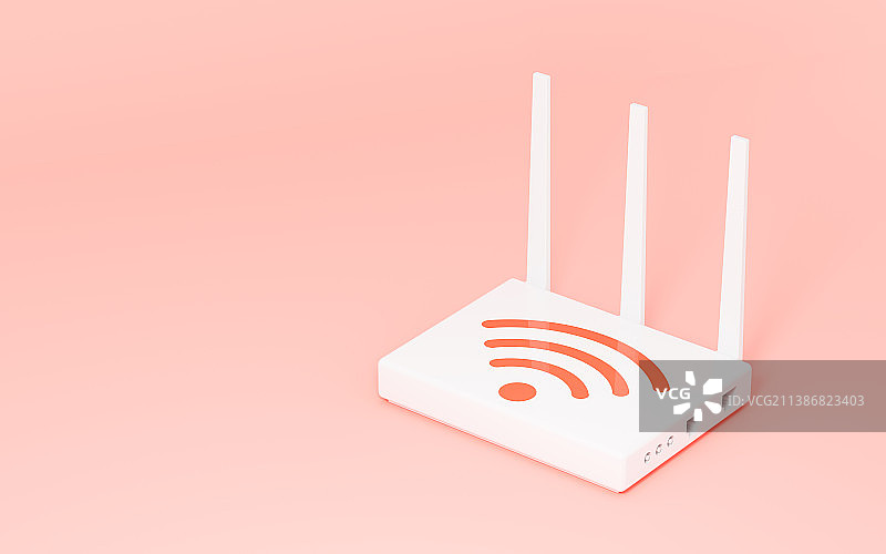 无线路由器与wifi3D渲染图片素材