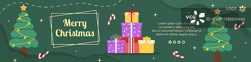 圣诞节banner模板扁平设计图片素材