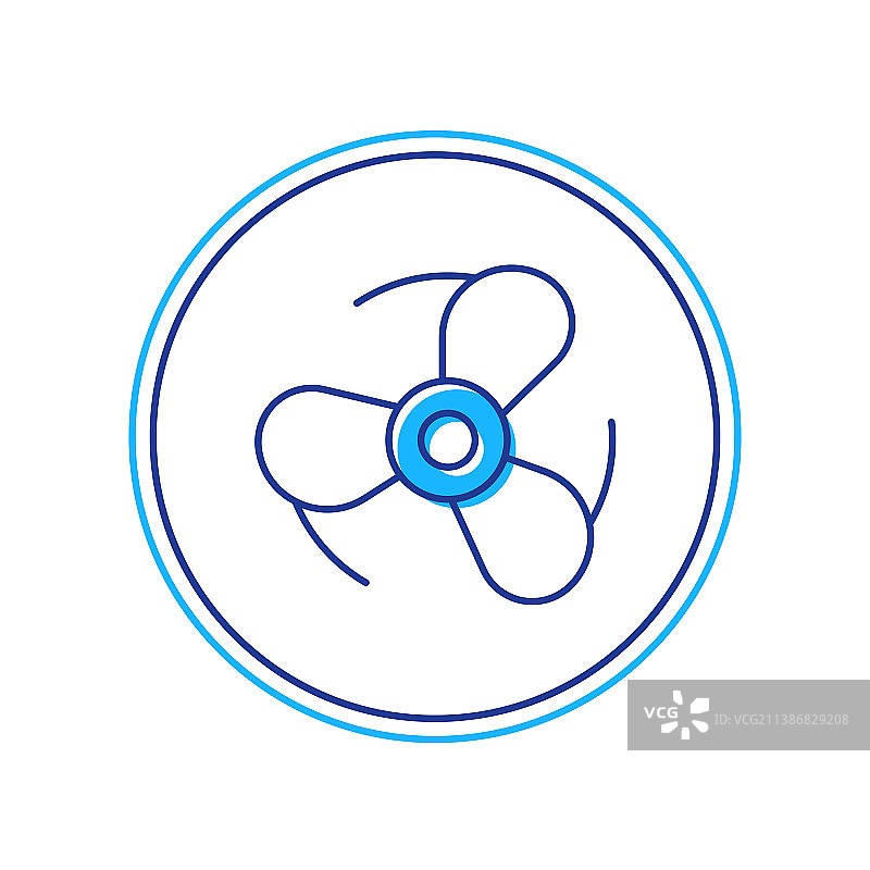 船用螺旋桨涡轮线性图标图片素材