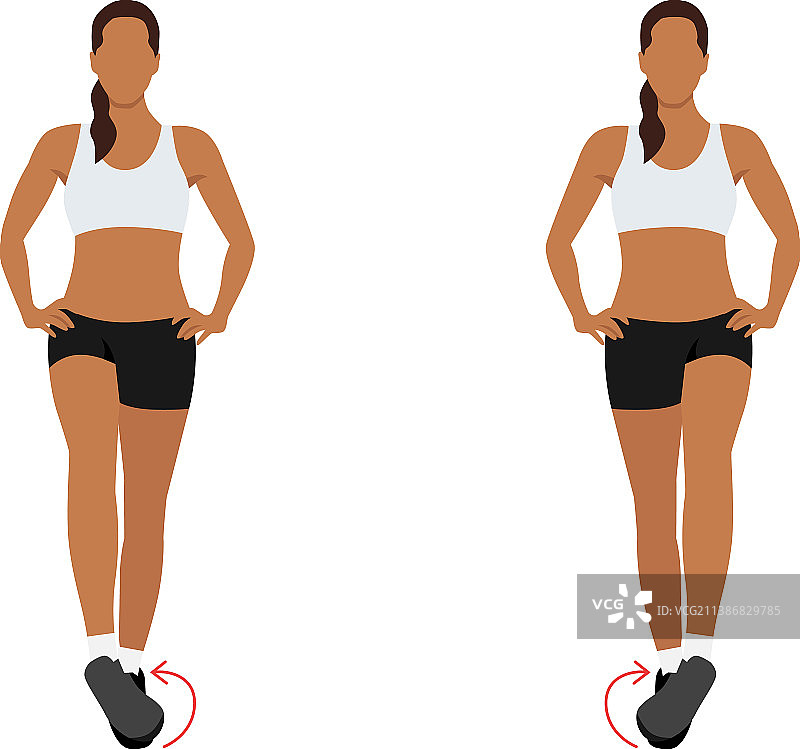 女子做踝关节绕环运动图片素材