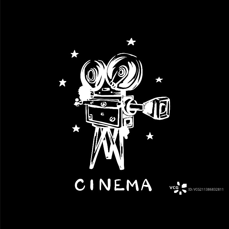 复古黑白摄像机海报图片素材