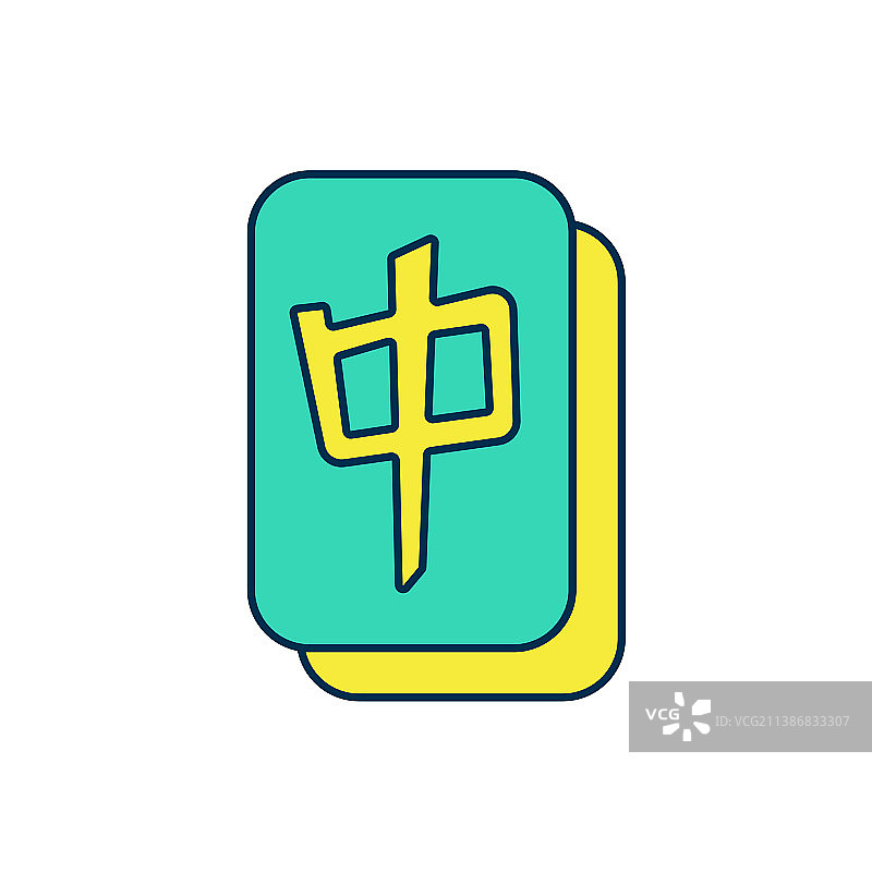 轮廓麻将牌图标图片素材