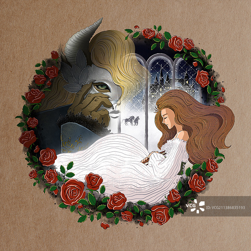 童话故事美女与野兽图片素材