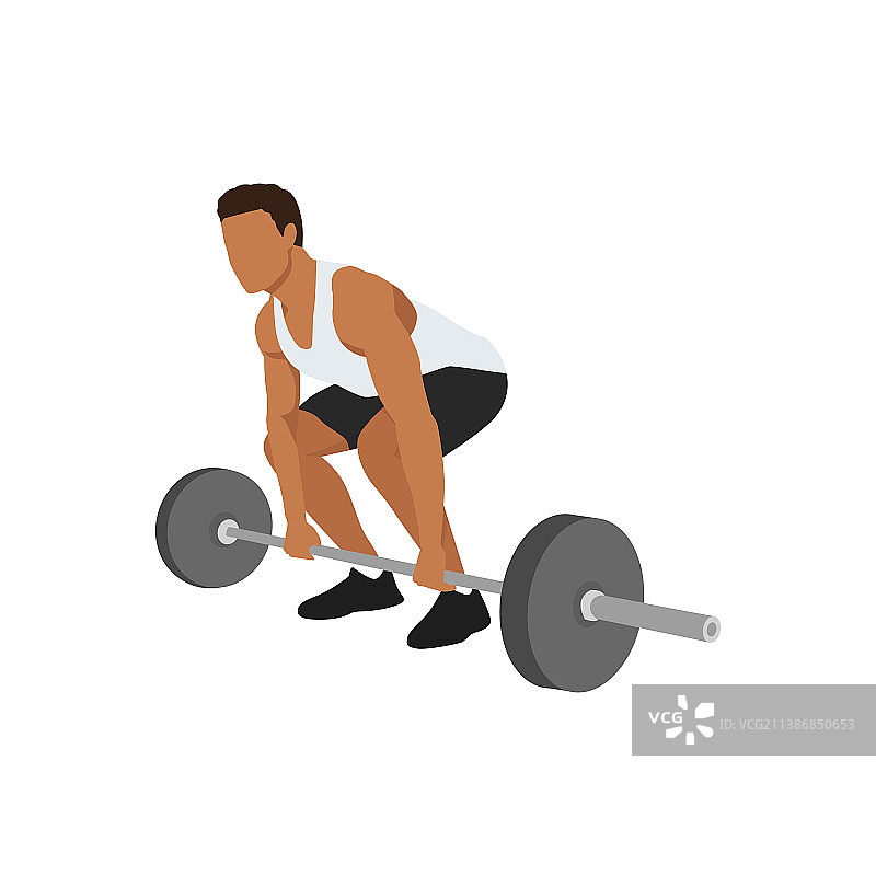 男子训练硬举杠铃图片素材