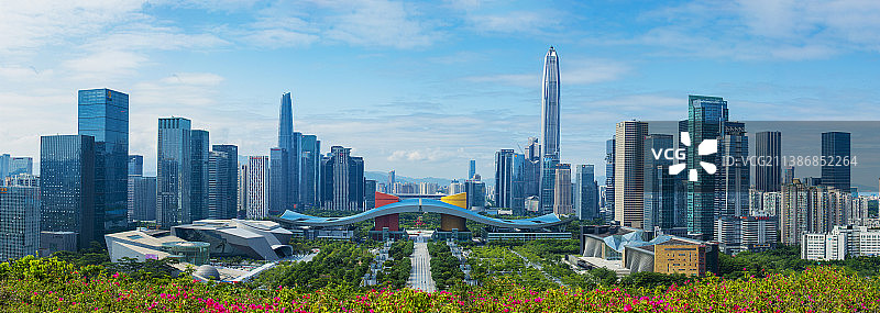 莲花山山顶公园远眺市民中心图片素材