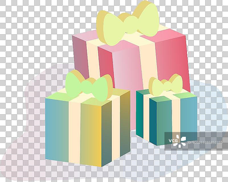 白色背景下的圣诞礼物特写镜头图片素材