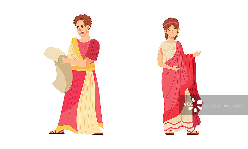 一组古罗马男人和女人图片素材