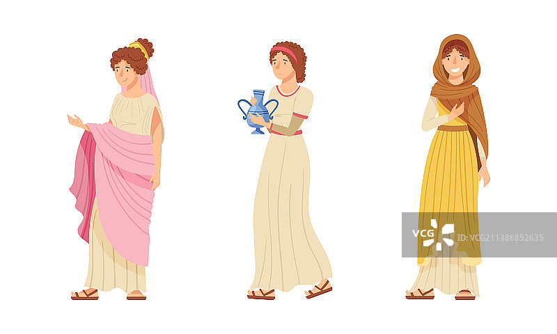 穿着传统服饰的古罗马女性图片素材