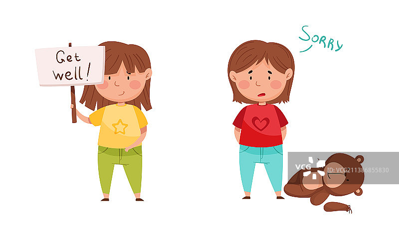 委屈的小女孩道歉合集图片素材