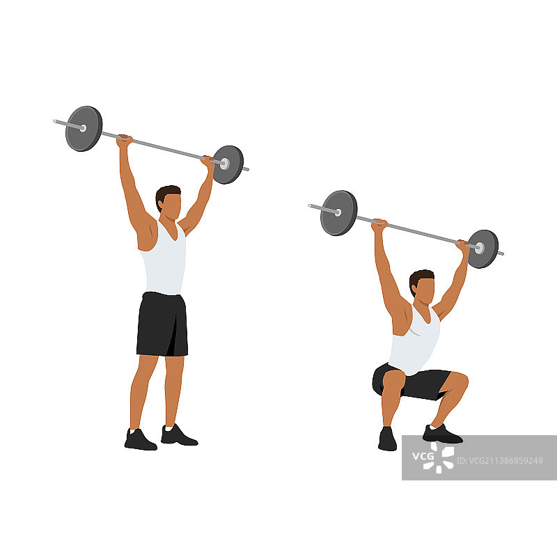 男人举重力量训练过头图片素材