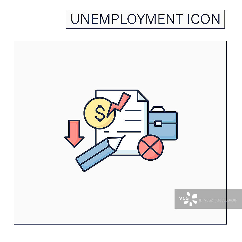 失业救济金彩色图标图片素材