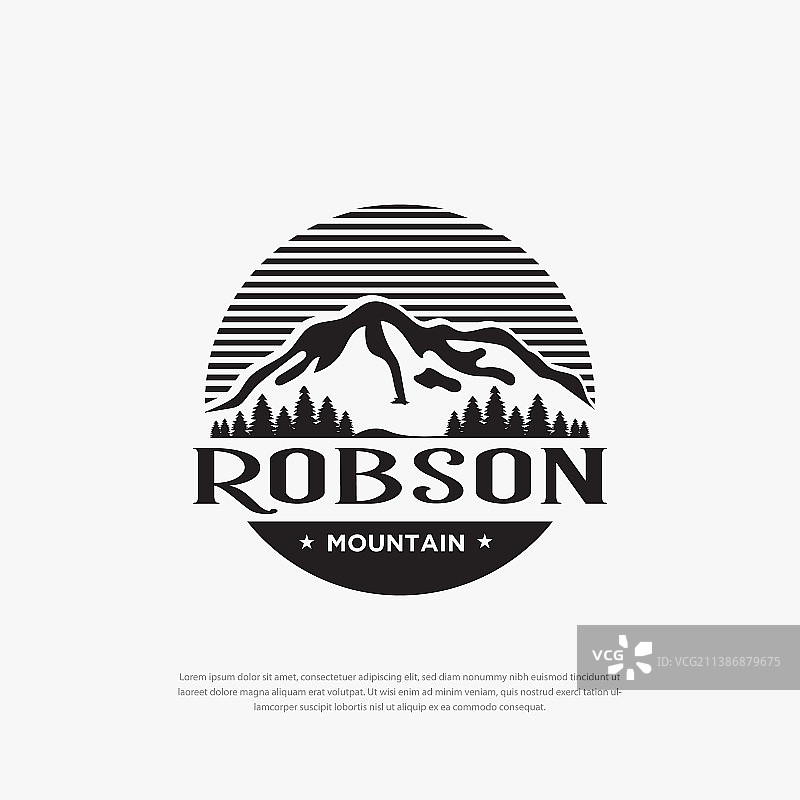 山地森林Logo设计模板（黑色）图片素材