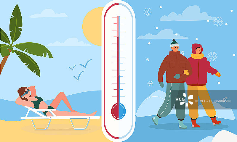 冷热天气概念图片素材