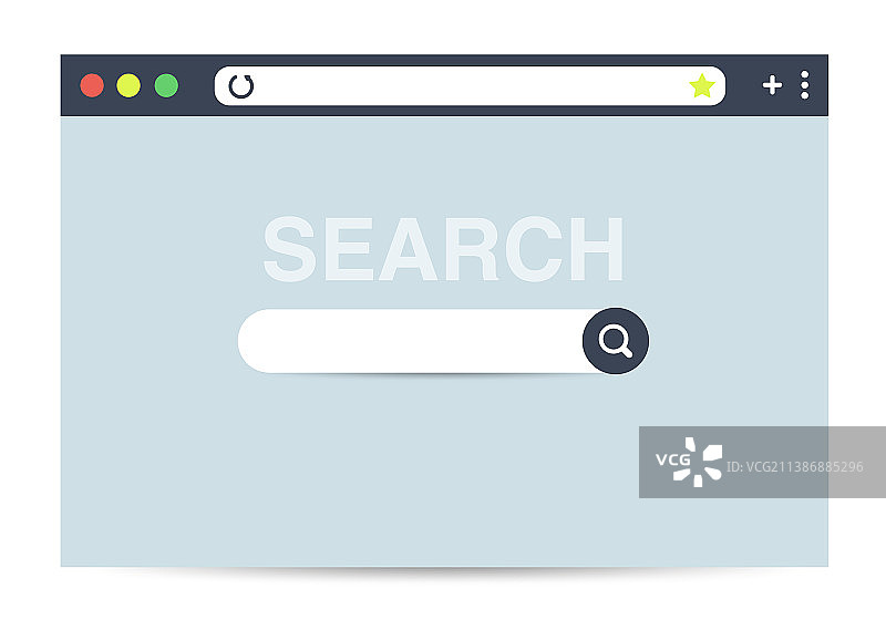 隔离在白色背景上的现代浏览器窗口设计图片素材
