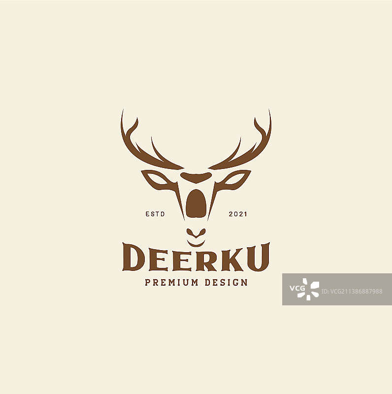 复古鹿头标志符号图标图片素材