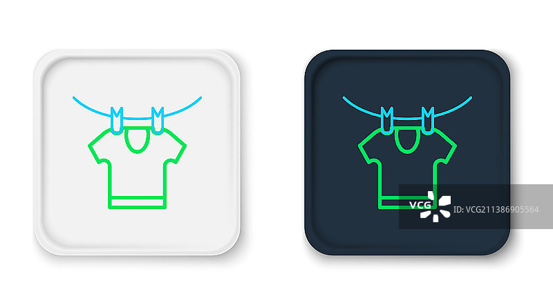 白色背景上晾晒的衣服图标图片素材