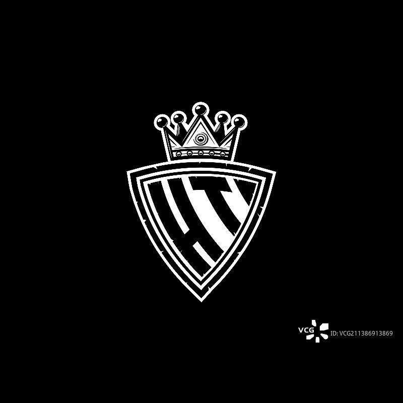 H、T字母logo盾牌皇冠奢华设计图片素材
