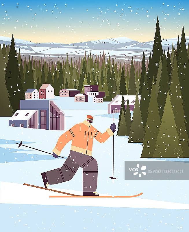 男子滑雪运动图片素材