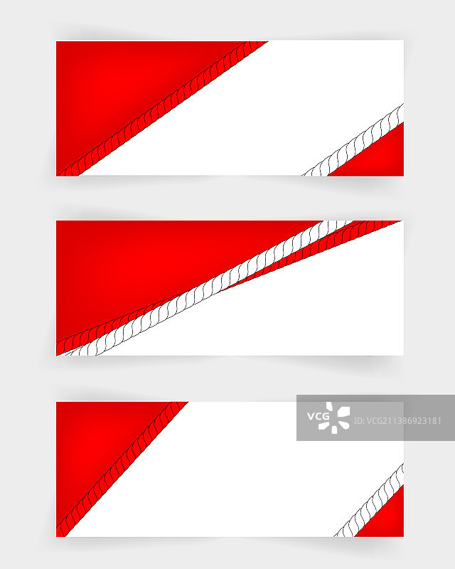 带红白banner的三种样式空白模板图片素材