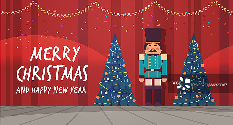 站在附近的圣诞节胡桃夹子木制士兵图片素材