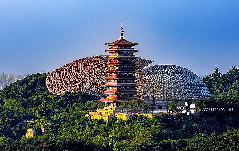 南京牛首山地宫和佛顶塔图片素材