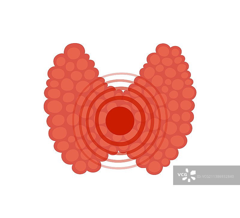 扁平风格的甲状腺和痛点图片素材
