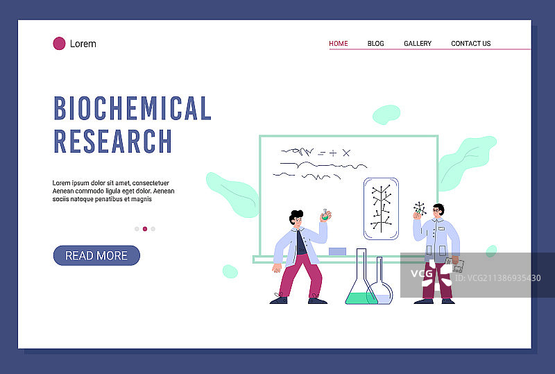 生化研究网站banner模板（扁平风格）图片素材