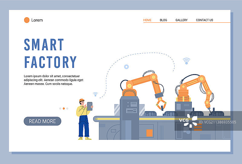 智能工厂先进技术网站页面图片素材