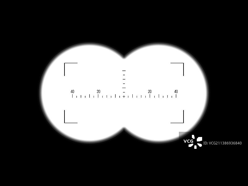 白色渐变双筒望远镜视野图片素材