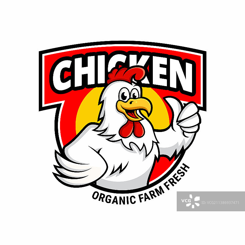 鸡肉吉祥物Logo模板图片素材