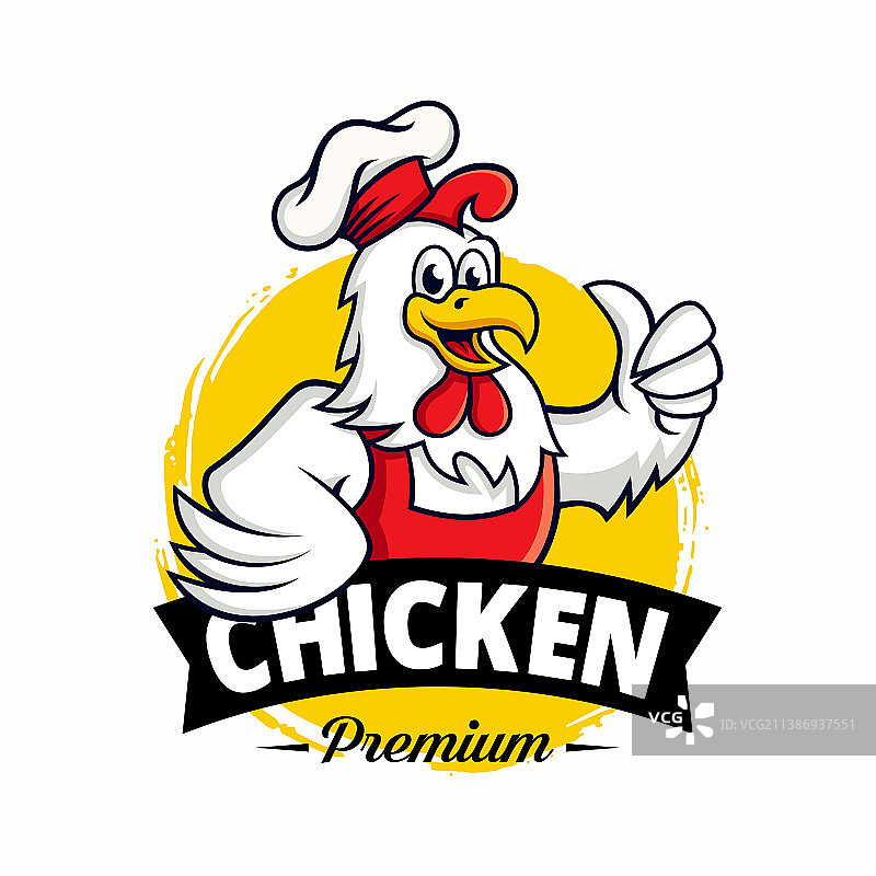 鸡肉吉祥物Logo模板图片素材