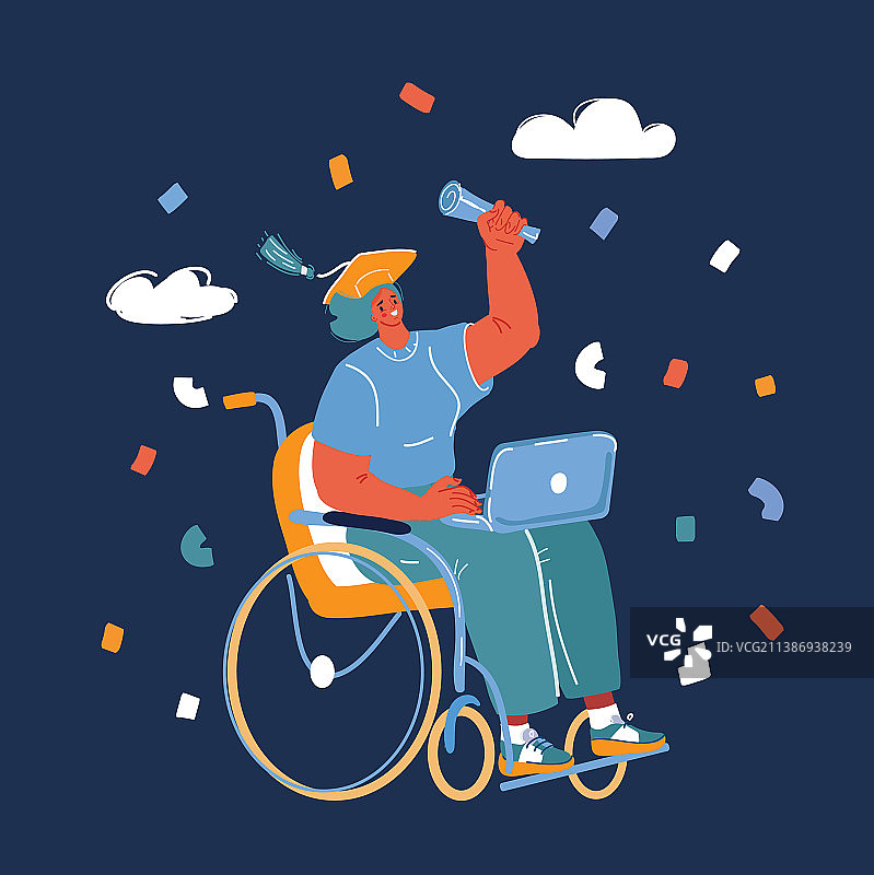 受教育女性卡通图片素材