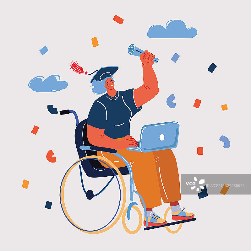 坐在轮椅上的年轻女子图片素材