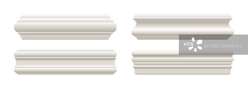 白色踢脚线或檐口线条图片素材