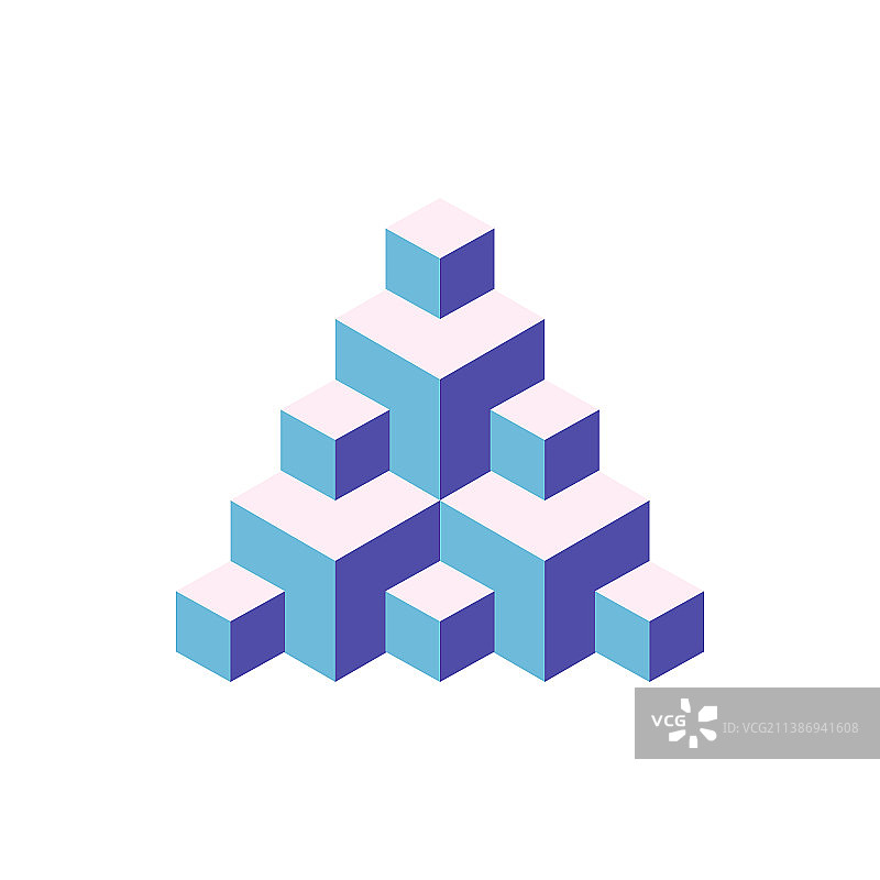 立方体组成的抽象2.5D物体图片素材