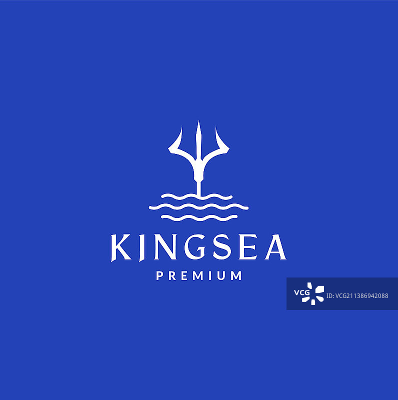 三叉戟海洋线条标志图片素材