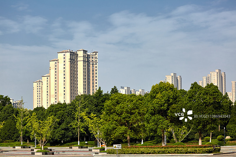 芜湖市弋江区莲花湖公园风光图片素材
