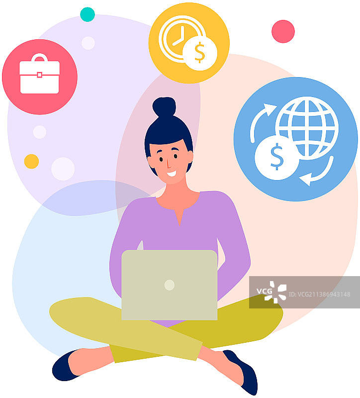 自由职业和商业网络交易图片素材