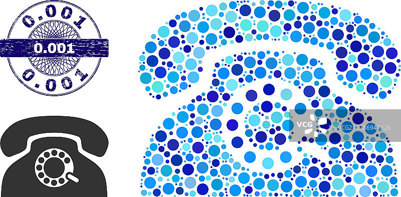 损坏的0001圆形花饰印章和脉冲图片素材