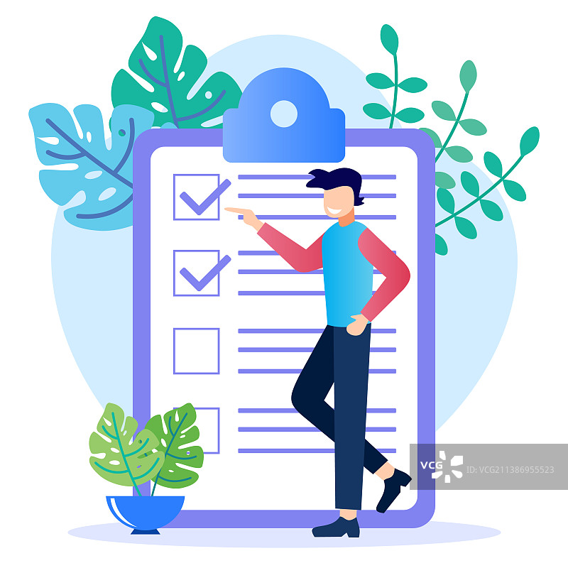 清单卡通人物图案图片素材