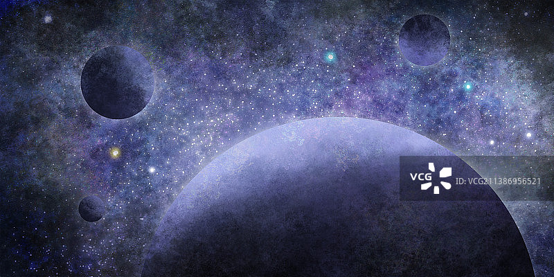 宇宙星空元宇宙，外太空背景插画图片素材