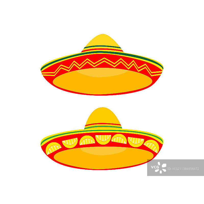 墨西哥草帽可爱图标合集图片素材