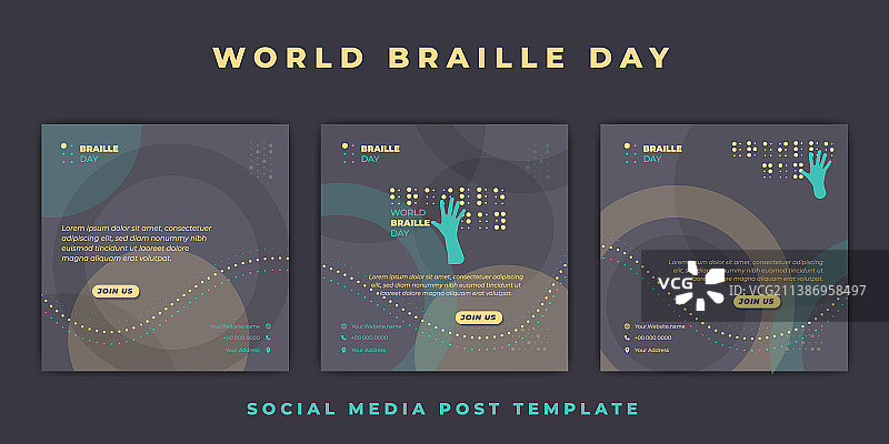 世界盲文日模板与手图片素材