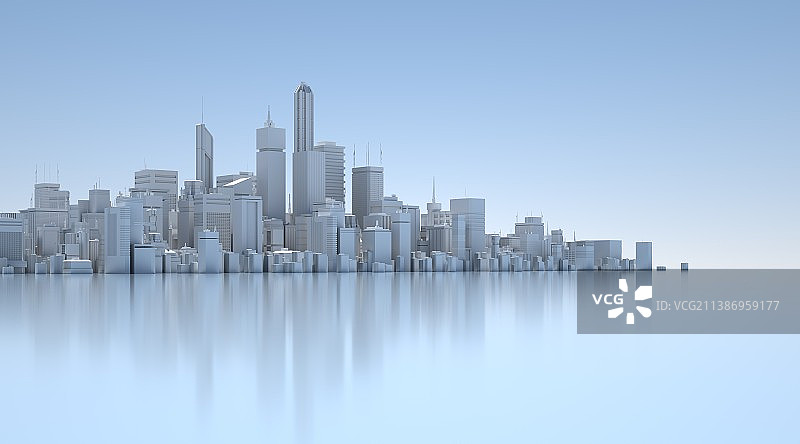 3D渲染城市天际线图片素材
