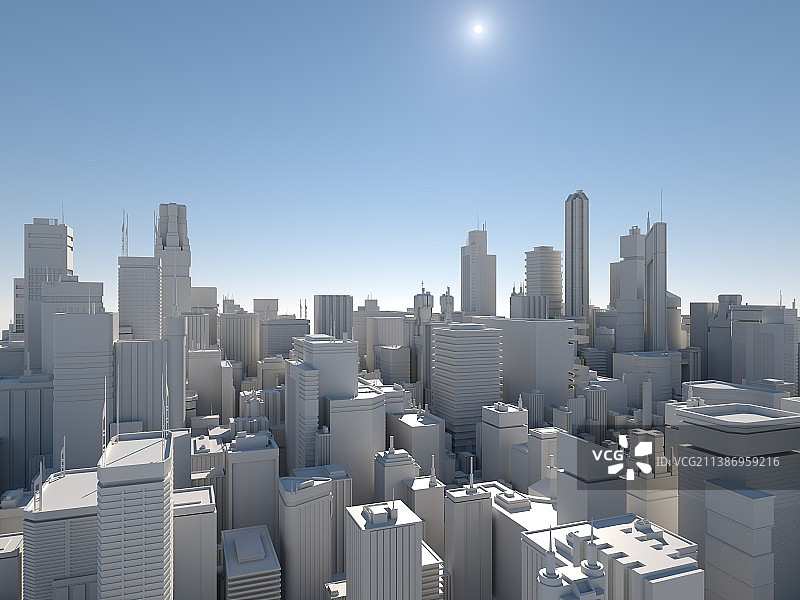 3D渲染城市天际线图片素材