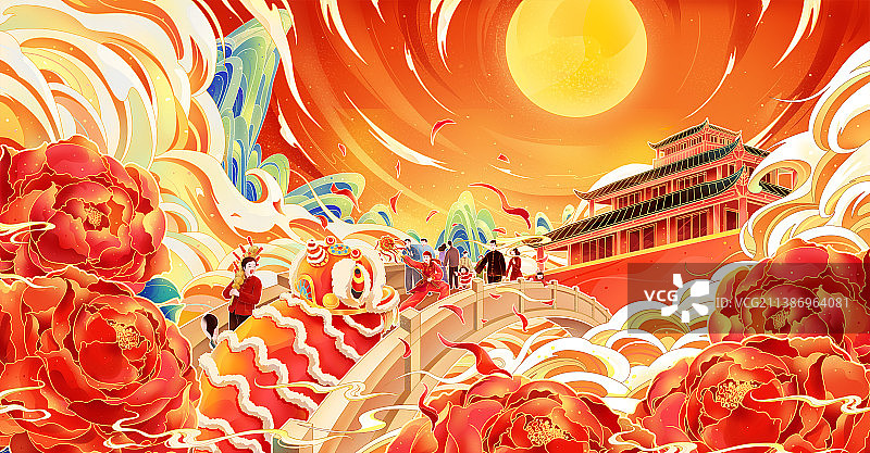 国风兔年创意插画图片素材